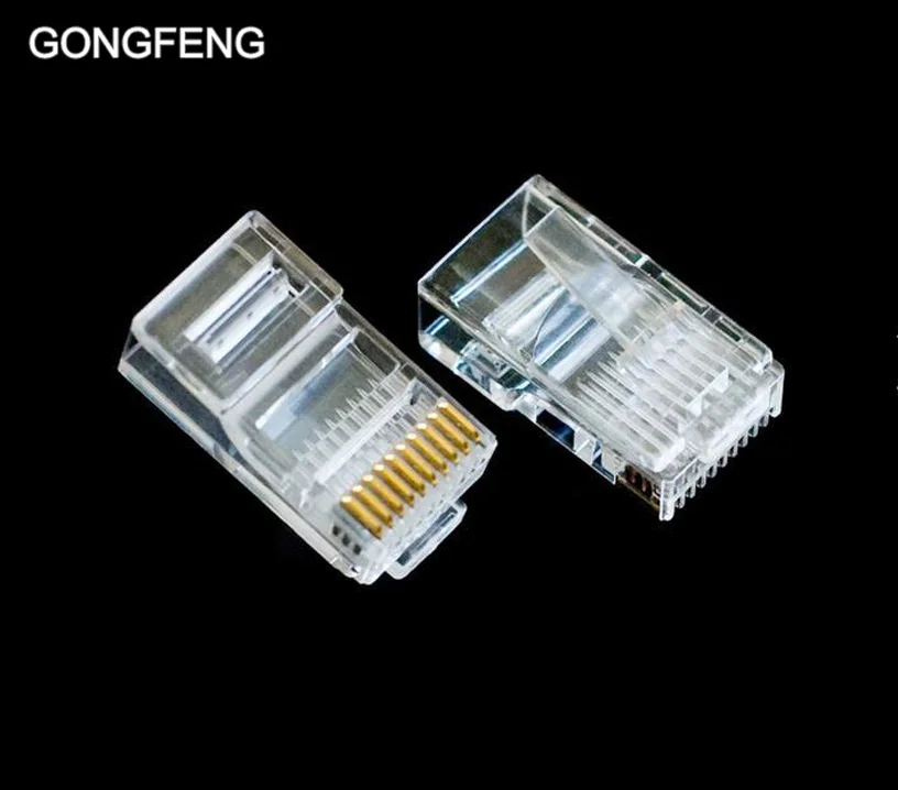 Special Wholesale GONGFENG NEW RJ48 Network Connector 10P10C Six kinds 10 core Special Crystal head 100PCS/LOTS to Russia