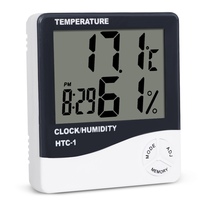 HTC-1 Indoor Room LCD Digital Electronic Thermometer Hygrometer Measuring Temperature Humidity Meter Alarm Clock Weather Station