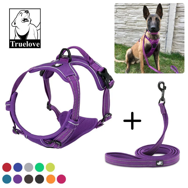 Truelove No Pull Dog Harness And Leash Set Reflective Soft Padded Chihuahua Vest Harness Leash For Dog Pet shop Dropshipping