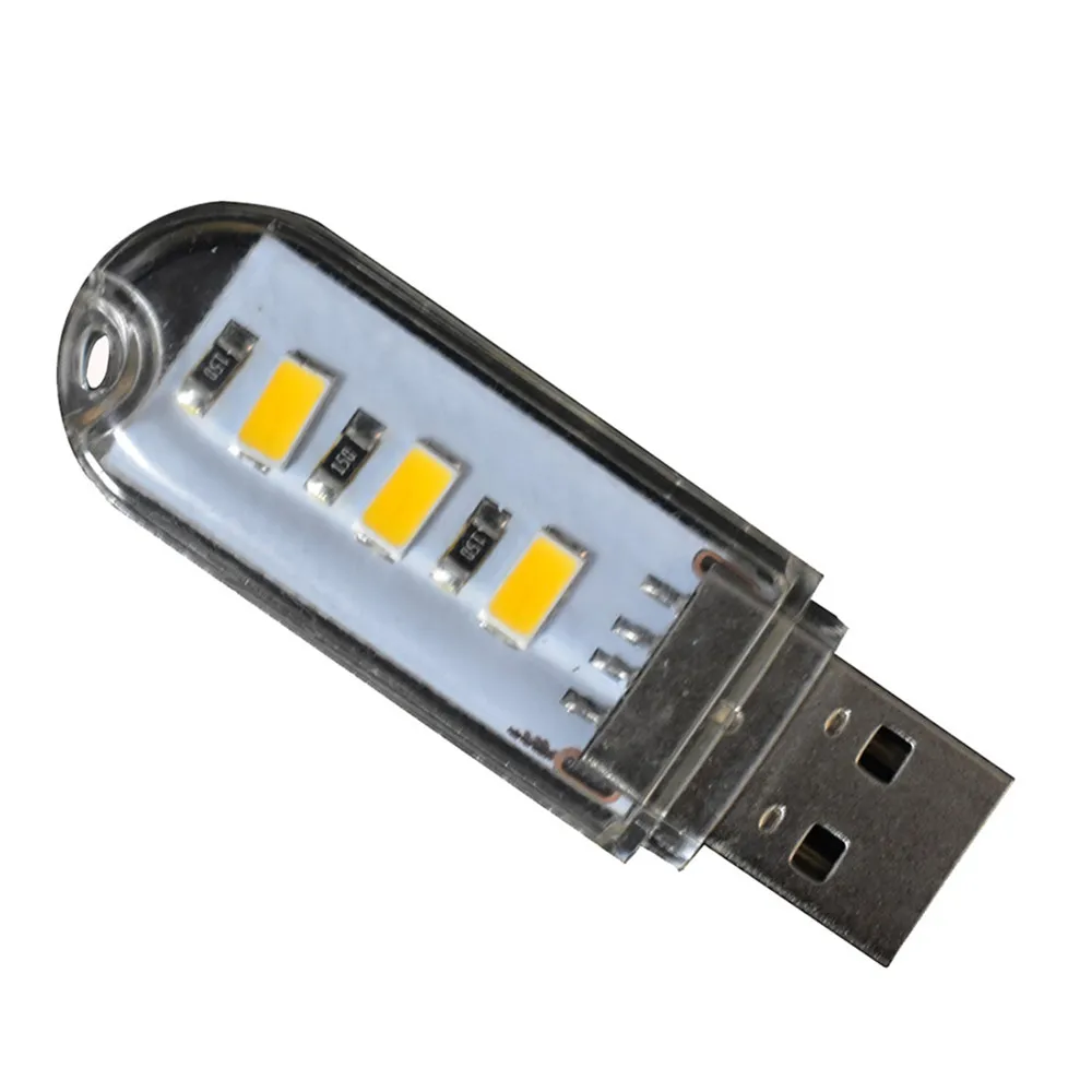 USB LED Book Lights, Night Light, 1LEDs, 3LEDs, 8LEDs, SMD 5730 LED Bulb, 5V Power Input White, 5000-6500K, Warm White, 5 Pcs