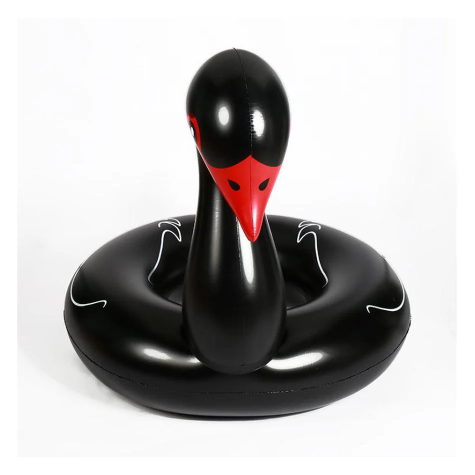 120CM eco-friendly PVC black white swan Inflatable air mattress Floating Adult Pool Party Toys Water Bed Swimming Ring Circle