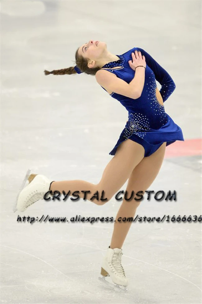 

Custom Figure Skating Dresses For Girls Fashion New Brand Competition Children Ice Figure Skating Dresses Crystal DR3798