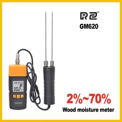 RZ GM620  Wood Moisture Meter Adjustable for 4 tree species temperature Grain