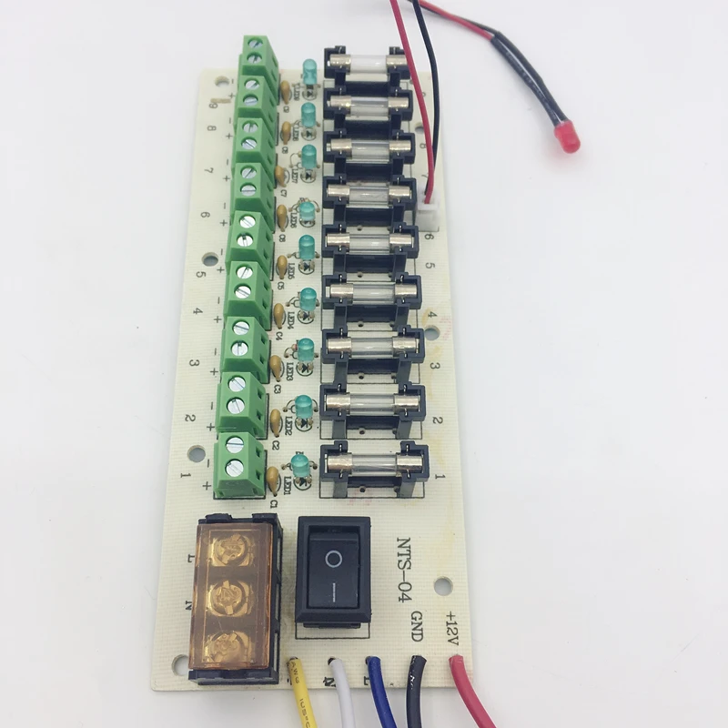 12V DC power distribution 9-way PCB board terminal block for switching power supply electricity current wiring LED switch  9CH