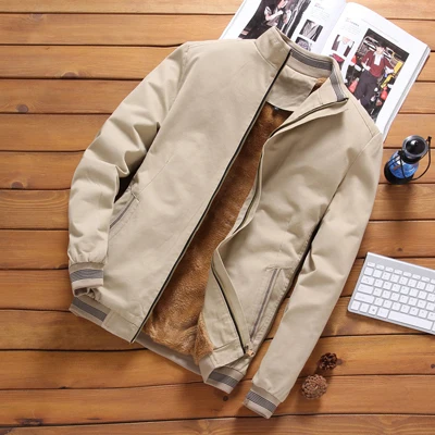 Herbst Winter Herren Fleece Bomber Jacken Mens Casual Outwear Dicke Warme Windjacke Jacke Herren Baseball Mäntel Kleidung M-5XL