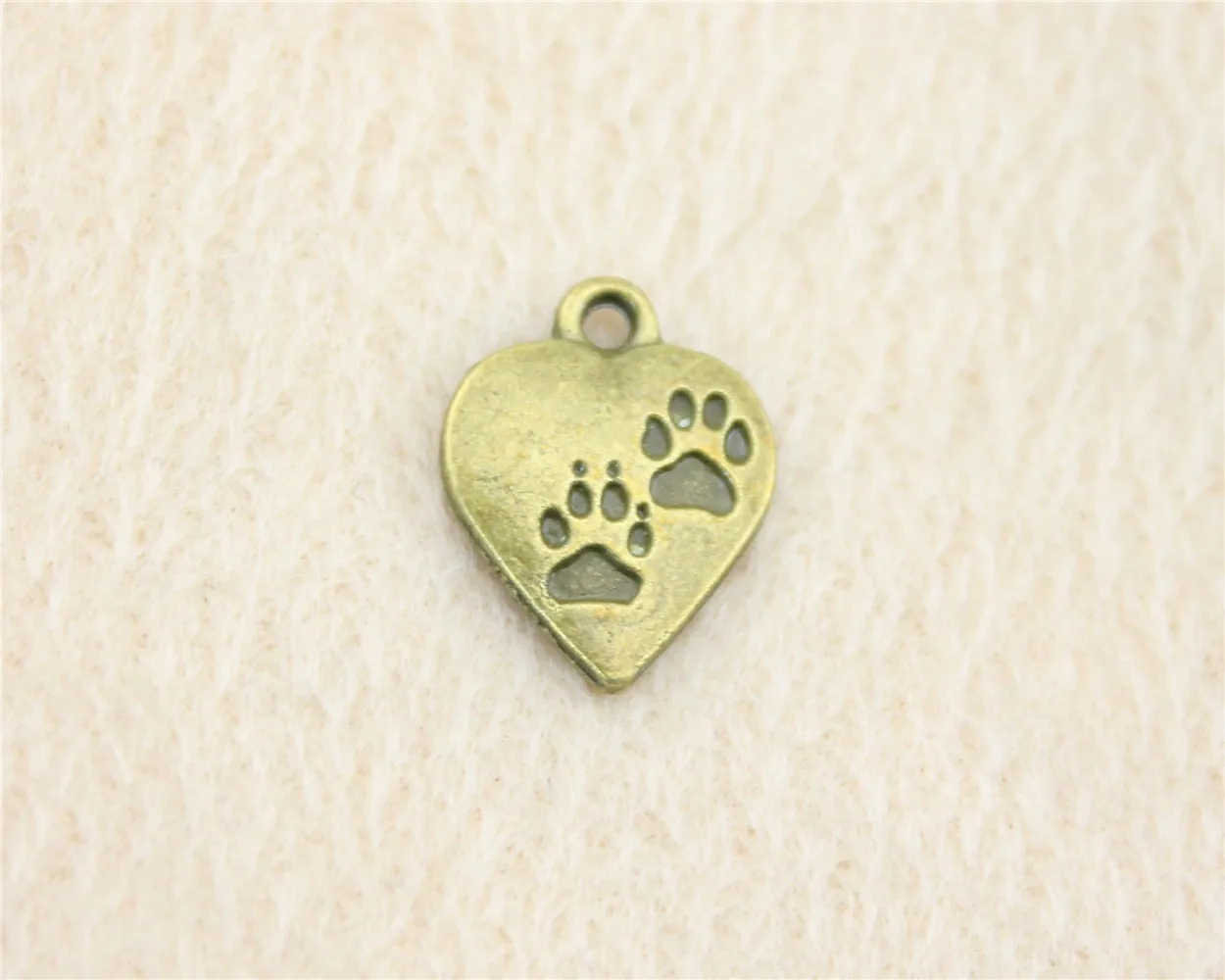 73pcs/lot 17*13mm ancient bronze Paw Heart charm Pendants DIY jewelry for bracelet necklace earring