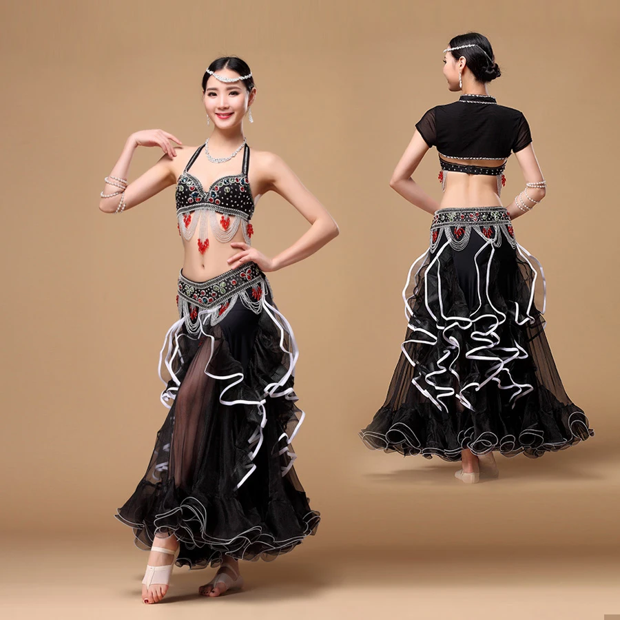 Stage Wear 2018 New Belly Dancing Clothing Long Fly Skirts Professional Women Chiffon Belly Dance Skirt Performance