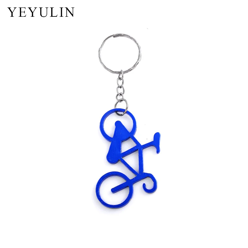 New Mixed Random Color Alloy Sunny Bicycle Keychain Souvenir Gift For Men Women Lovely Handbag Keyring Jewelry 10pcs