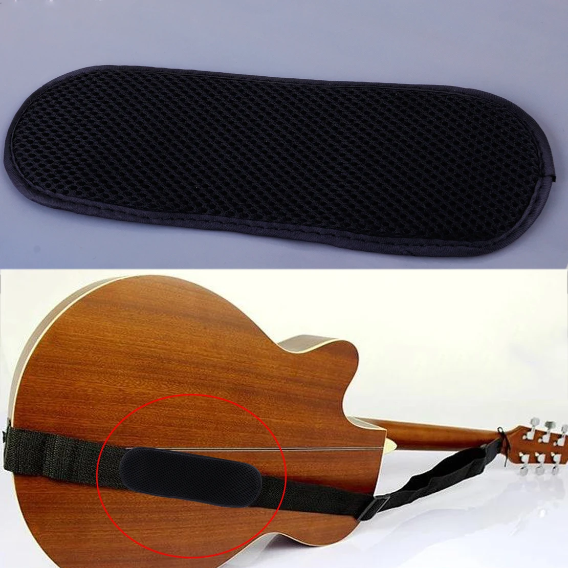 

LETAOSK Black Guitar Bass Strap Shoulder Pad Shoulder Comfort Padded Protect for Cross Shoulder