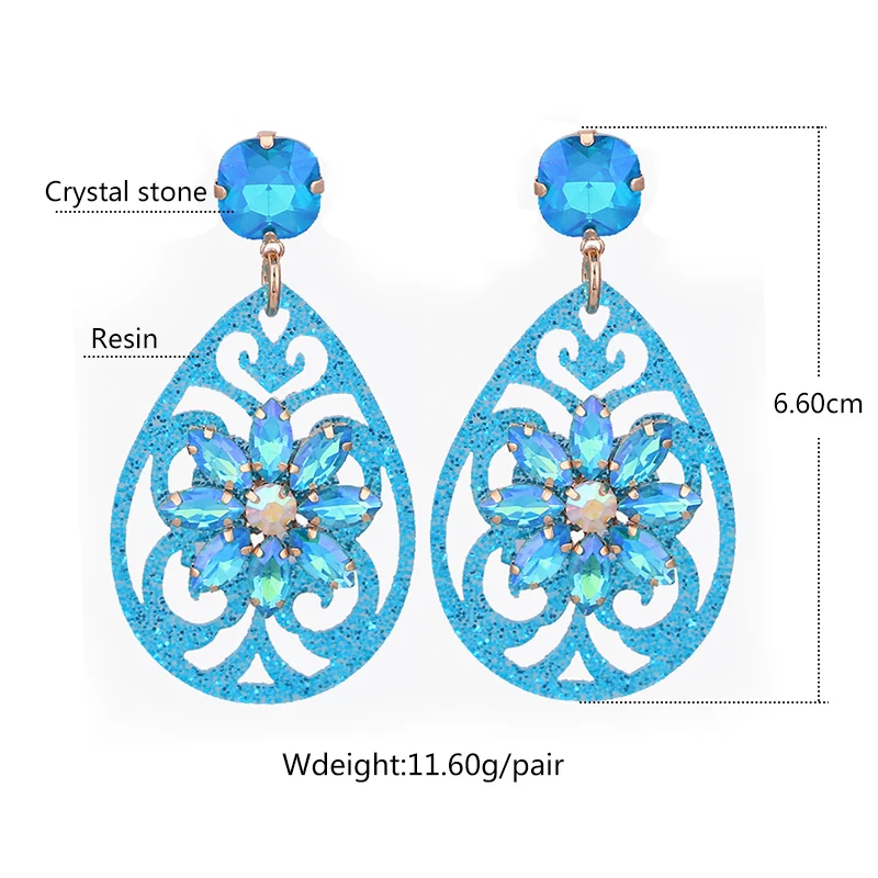 Sehuoran Resin Water Drip Earrings For Woman Crystal Earrings Oorbellen Brincos Bohemian Fashion Jewlery 2018 New Hot Sale Gifts