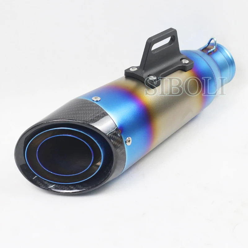 

51mm Inlet Motorcycle Exhaust Carbon Fiber Blue Color Modified Pipe With Moveable DB Killer For Honda R1 R3 R6 ER6N Z250 SC028