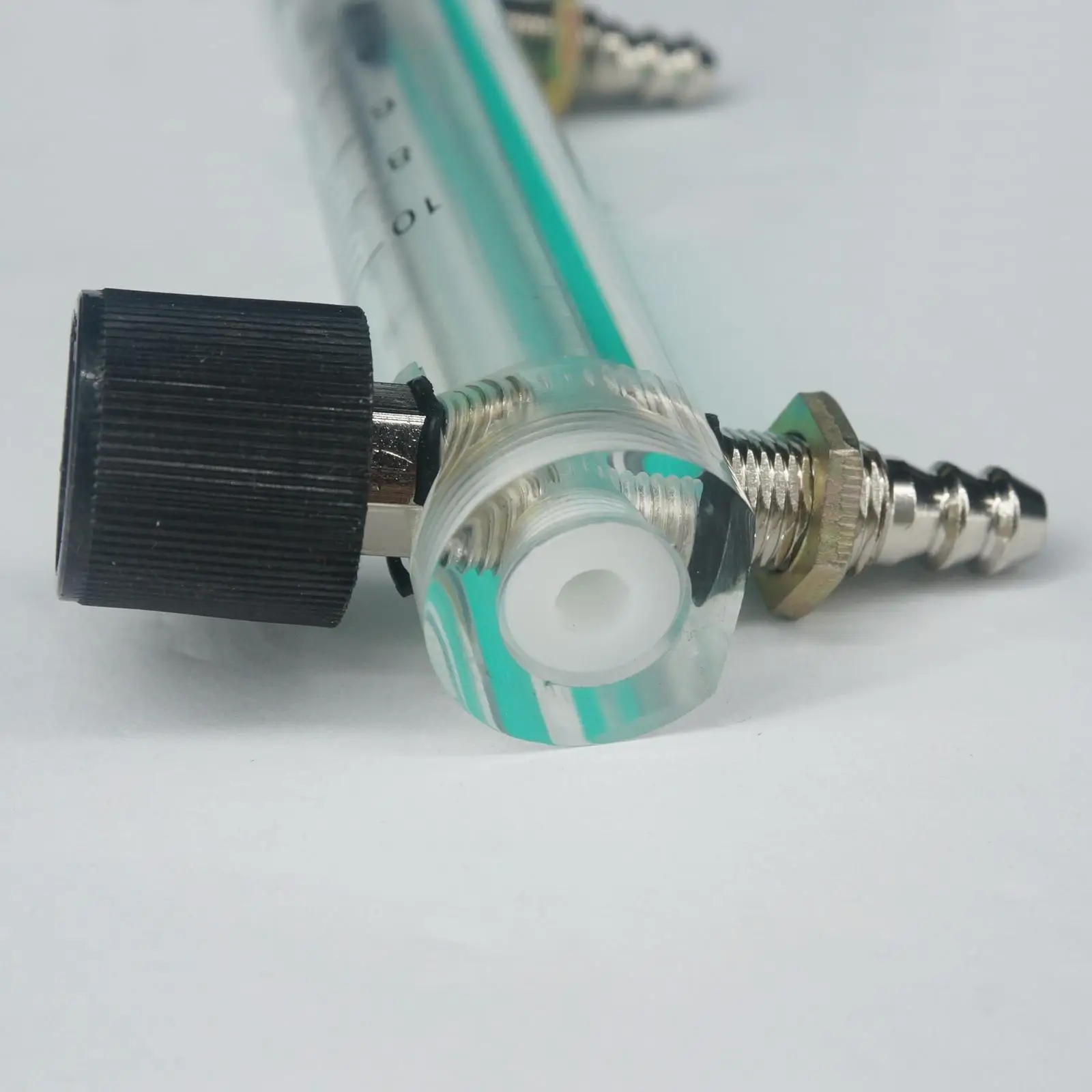 1-10L/min LZM-6T Acrylic Panel Gas Air Oxygen Flowmeter Rotameter With Control Valve 8mm Hose Barb 116mm Length