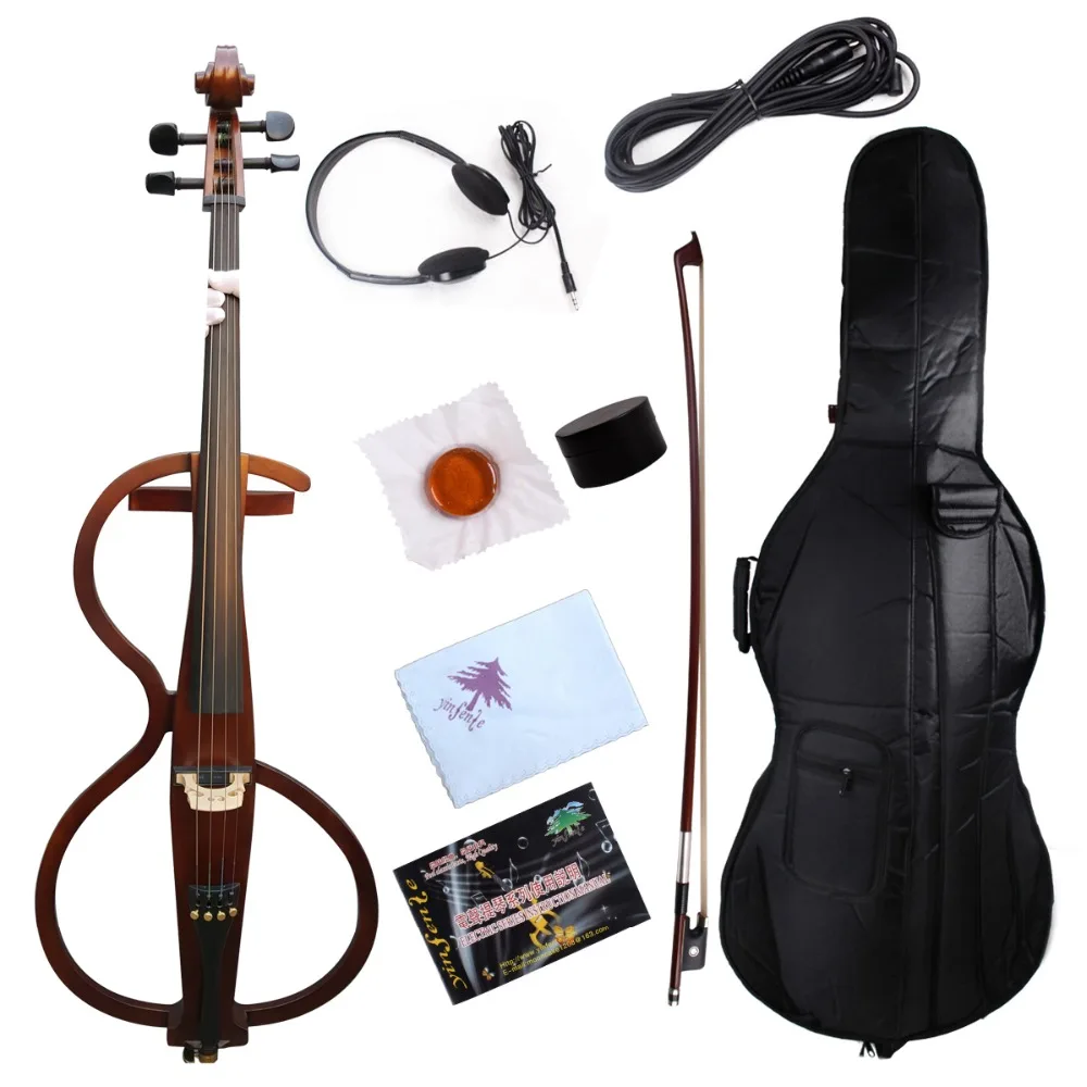 yinfente 4/4 Cello Purple Color Electric cello Metal Cello peg Ebony fittings 5  string  or  4 string can  choose