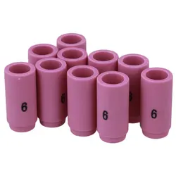 Ceramic 13N10 6# Alumina Shield Cup TIG Welding Torch Nozzle Fits For WP-9 20 25 Pack of 10