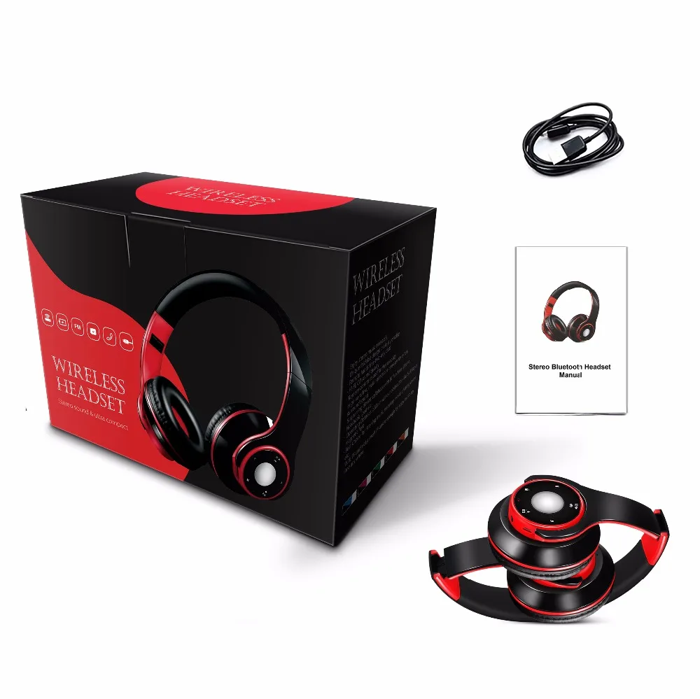 Foldable Colorful Wireless Stereo Bluetooth Over-Ear Headphones with Microphone and TF card play for Kids Children Women Men