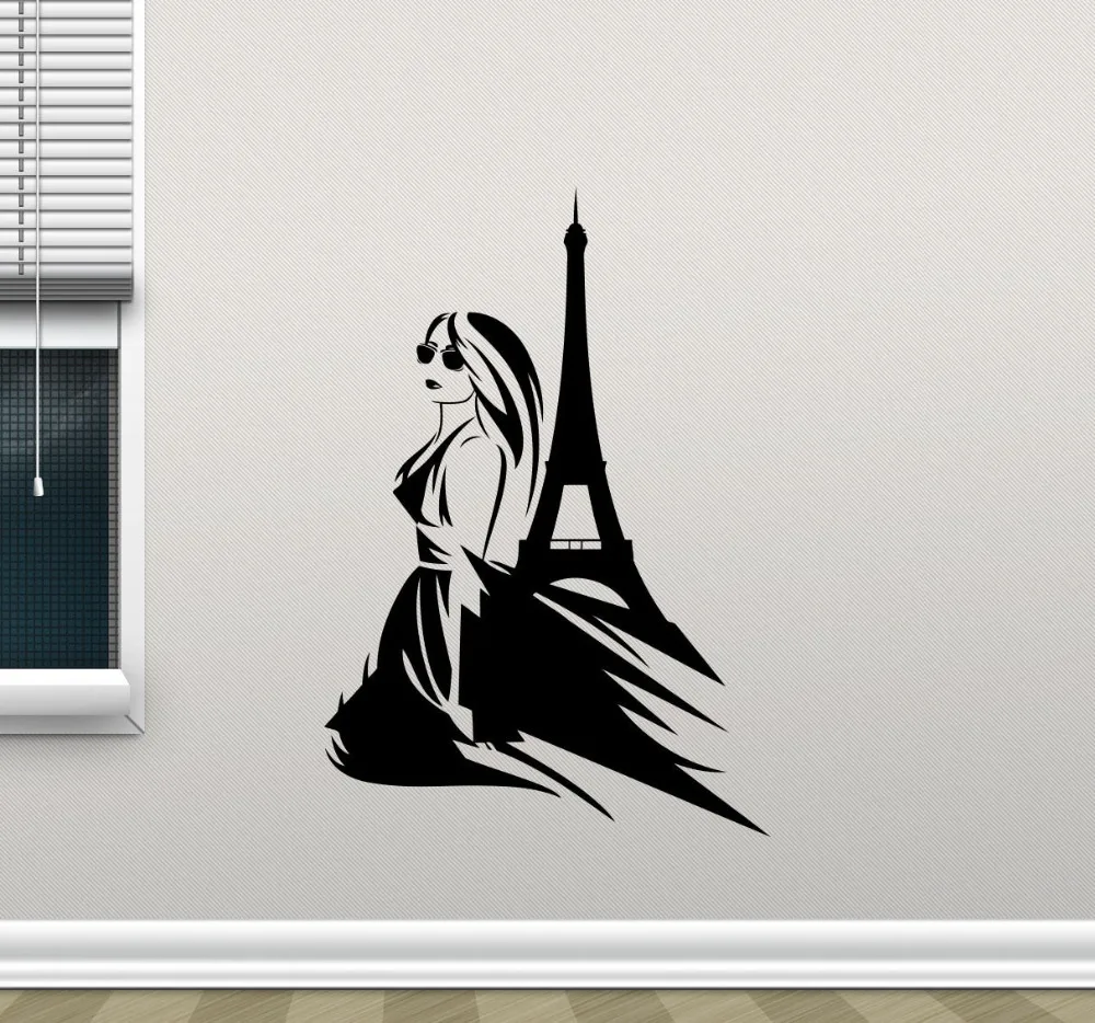מדבקות קיר רומנטי פריז אייפל מגדל יפה של צרפת DIY קיר מדבקות טפט אמנות תפאורה קיר חדר מדבקות ויניל LA159