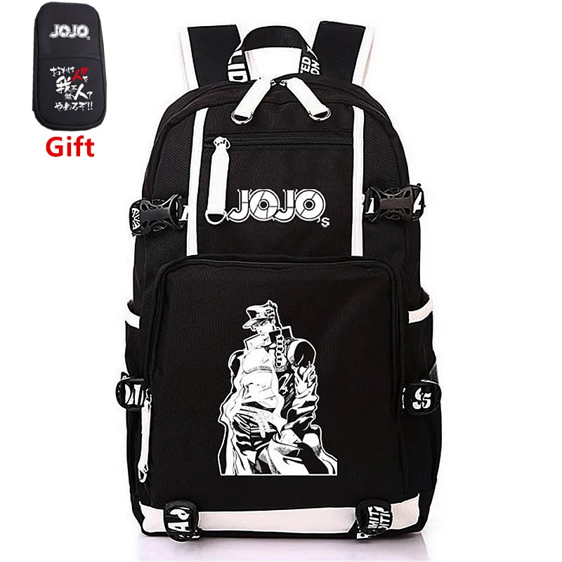 

JoJo's Bizarre Adventure Kujo Jotaro School Bagpack USB Charging Laptop Backpack Canvas Travel Backpack Large Gift Pencil Case