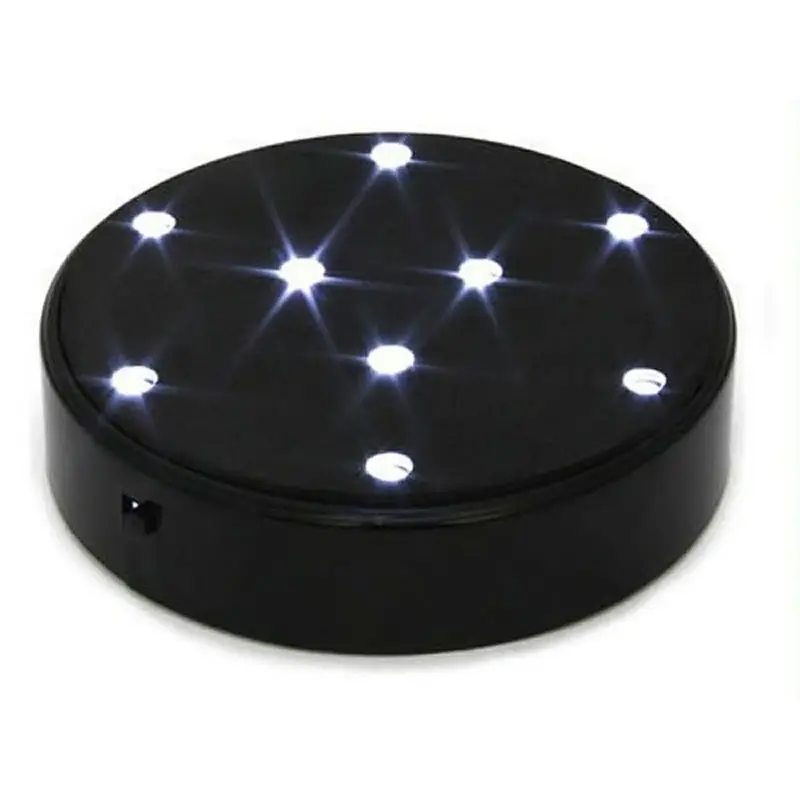 

E-lluminator Battery operated 4inch light base with 9pcs white led Round Wedding Centerpiece table light