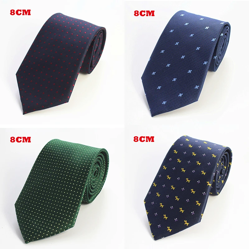 RBOCOTT New 8cm Jacquard Woven Tie For Men Striped Neckties Man's Neck Tie For Wedding Business Party Factory Sale