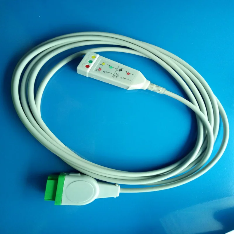 

Compatible with GE-Marquette ECG Machine,Pro1000 ECG trunk cable,GE 11pin,3 lead ,IEC.