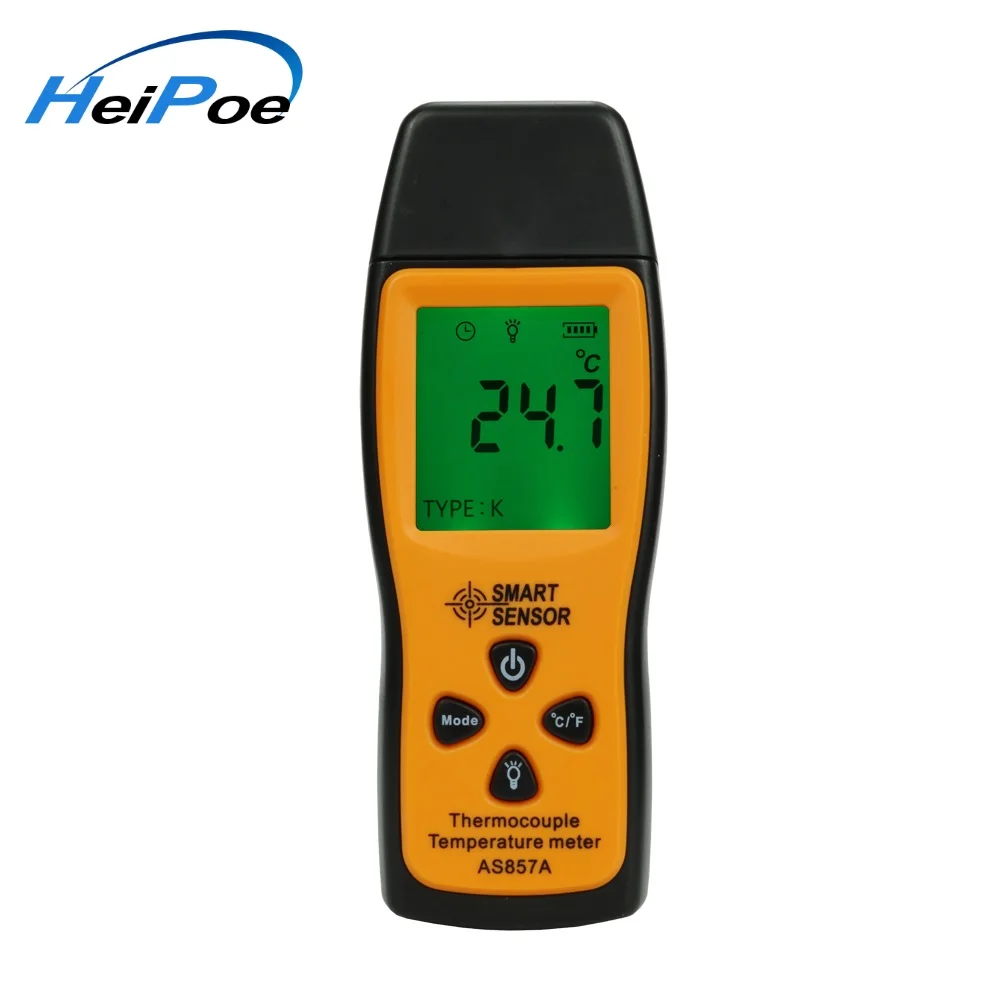 Capteur intelligent de température numérique portable AS857A LCD, 200-700 degrés, Mini thermomètre de Type K