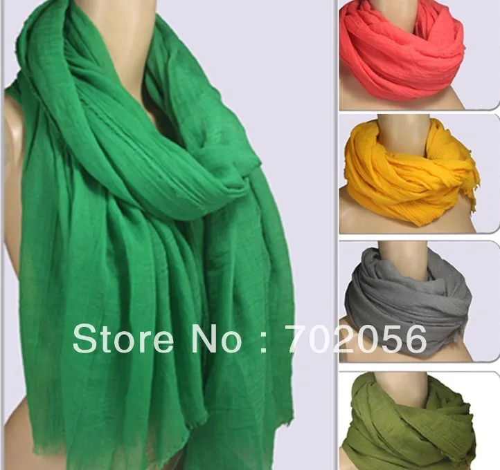 new fashion Solid Scarf Sarongs Hijabs Bandanas wrap shawl poncho 180*80cm mixed color 12pcs/lot #3368