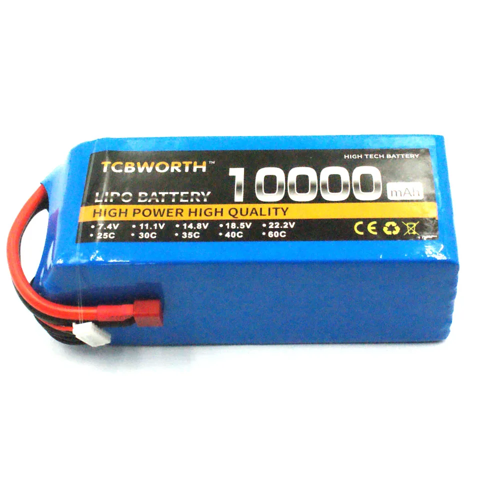 RC LiPo Battery 22.2V 10000mAh 25C 6S Lithium Batteries For RC Airplane Car Boat Drone Tank Helicopter Multi Axis Aircraft