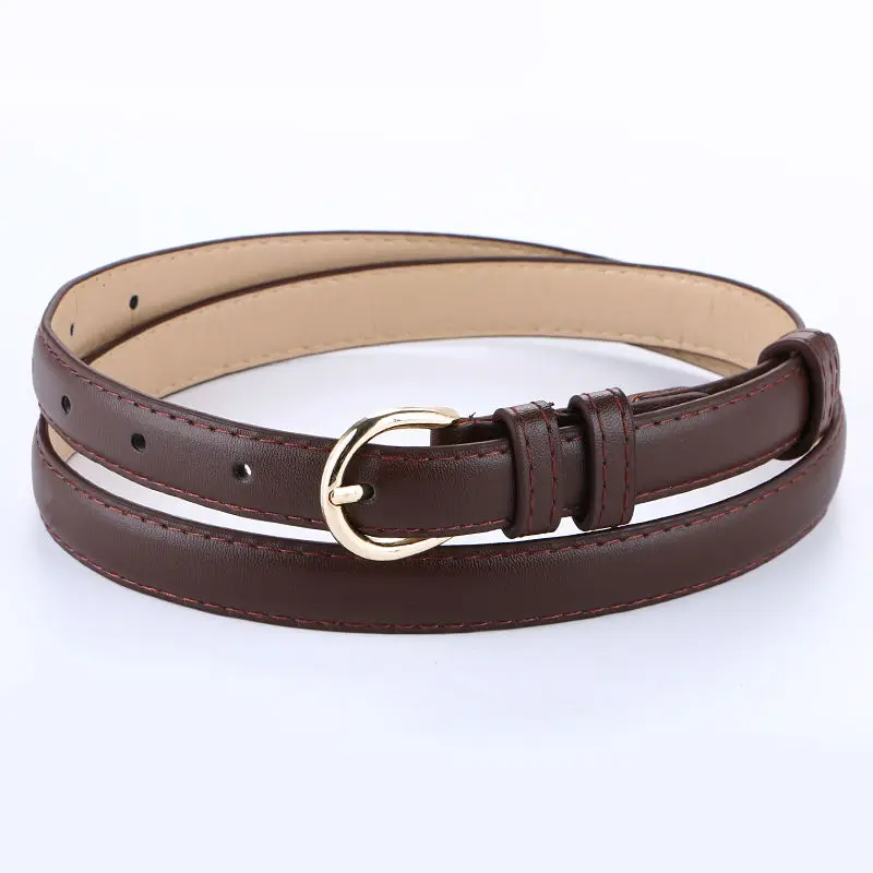 Ceinture Vintage à boucle ardillon pour filles, en cuir fin, design à la mode, sangle pour jean, haute qualité, décontractée, tendance, pour femme