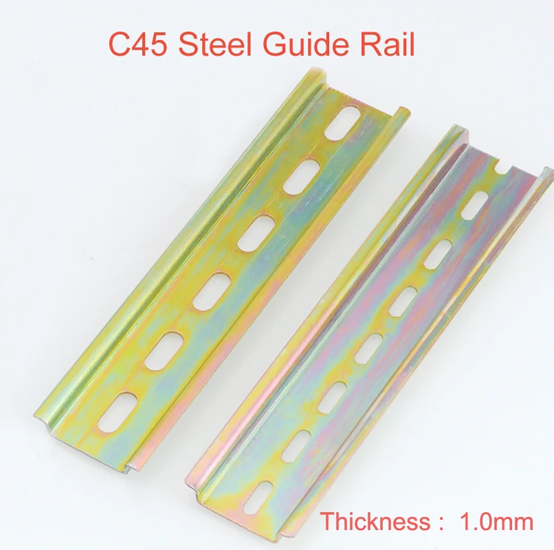 

2Pcs C45 Steel Guide Rail Din Mounting Clip Installation Track Fixed 35mm Wiring Row Fixed MCB Fixing Seat Length:500mm