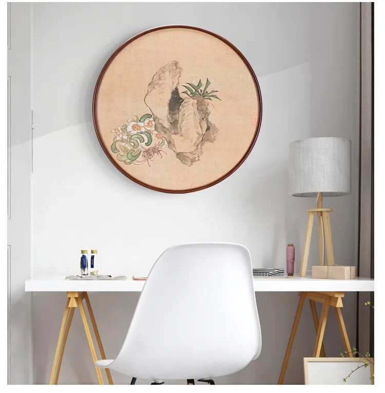 31.5 40 50cm Round Photo Frame 20 Inch Wood Living Room Creative Wall Hanging Big Size Picture Frame Wooden Wall Decoration