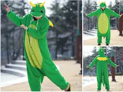 Pyjama Cosplay Bleu et Jaune pour Adulte, Costume d'Animal JP, Dragon, Dinosaure, Kangourou, Girafe, Ours, Lion