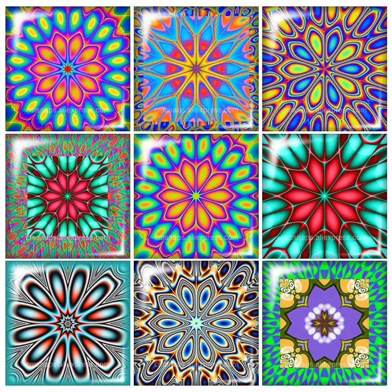 Beauty flowers patterns Square glass cabochon 10pcs 12mm/20mm/25mm/30mm Size flat back DIY Jewelry Findings Components FB0131