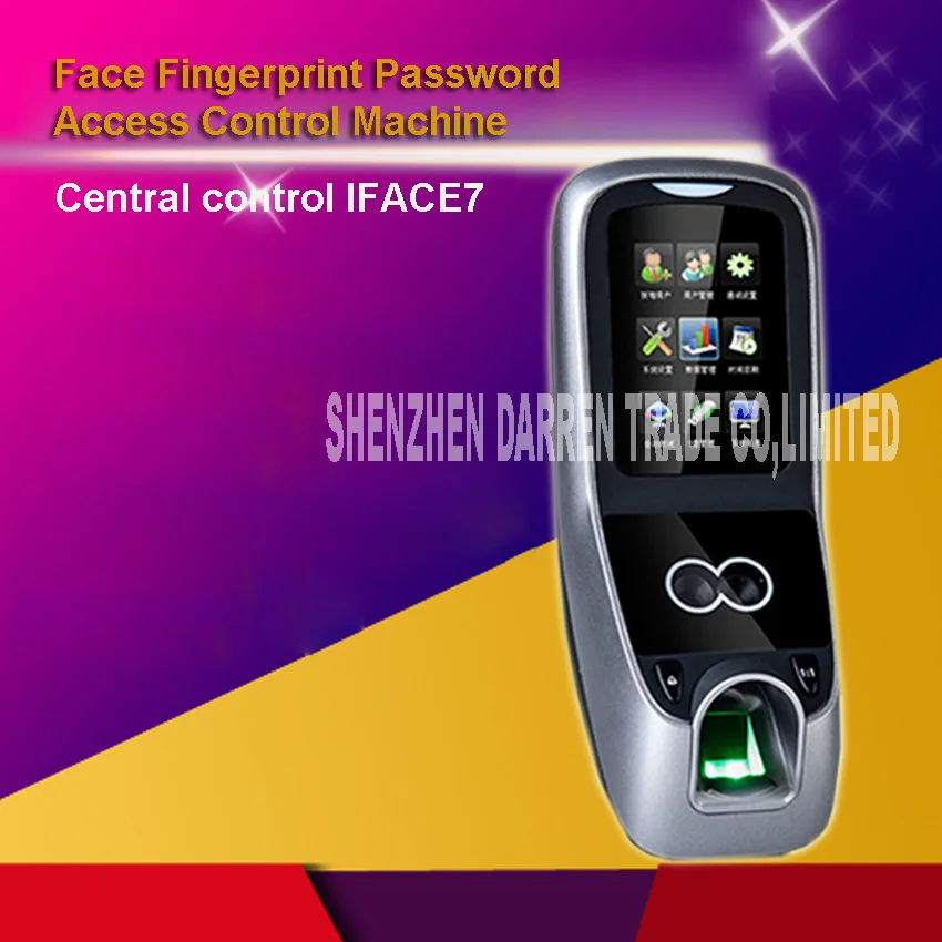 New Arrival Face+Fingerprint+ Password Time clock Attendance IFACE7 Face Recognition Access Control 3 Inch Touch Screen DC12V-3A