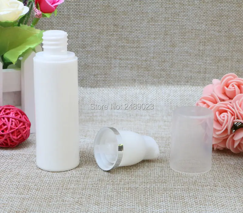 Silver Line Empty Plastic Airless Bottle With Transparent Cap Travel Portable Refillable Bottles 10pcs/lot 15ml/30ml/50ml Select