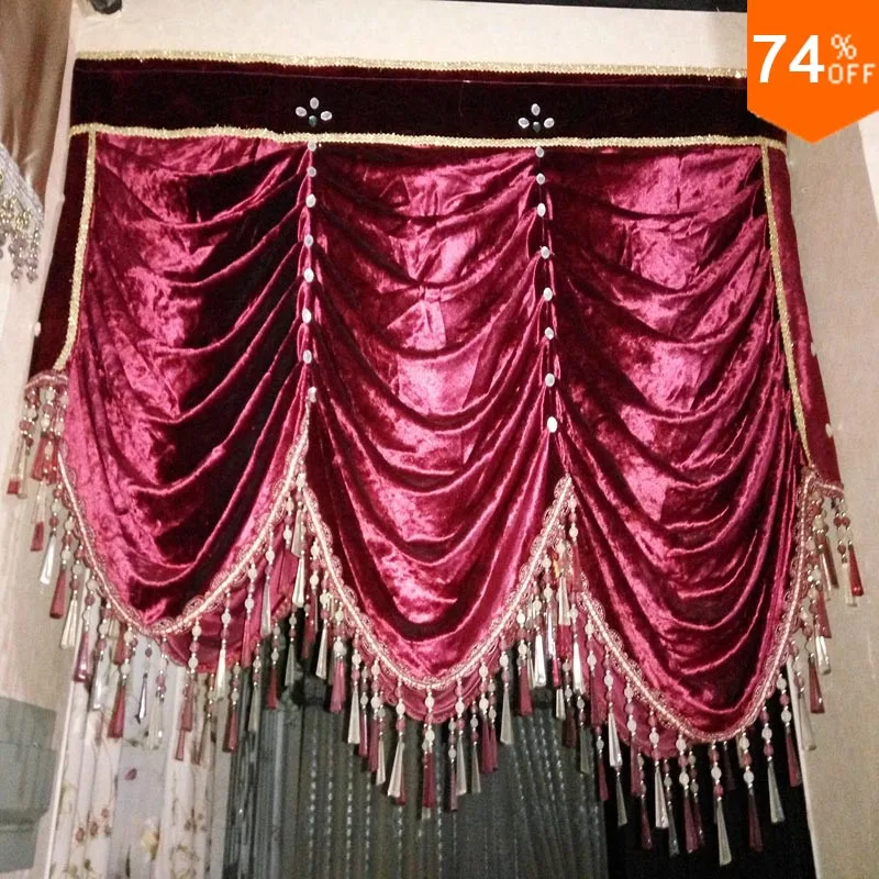 

Purplish red corridor curtains of Restaurant Curtain phenix wind Classic elegant lobby Room Curtains Bedroom purplish red Blinds