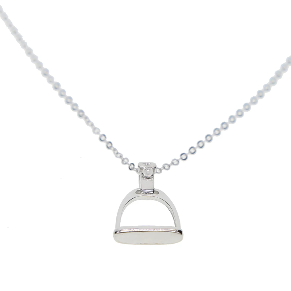 2018 horse lover sport design 925 sterling silver delicate pendant silver Stirrup equestrian necklace