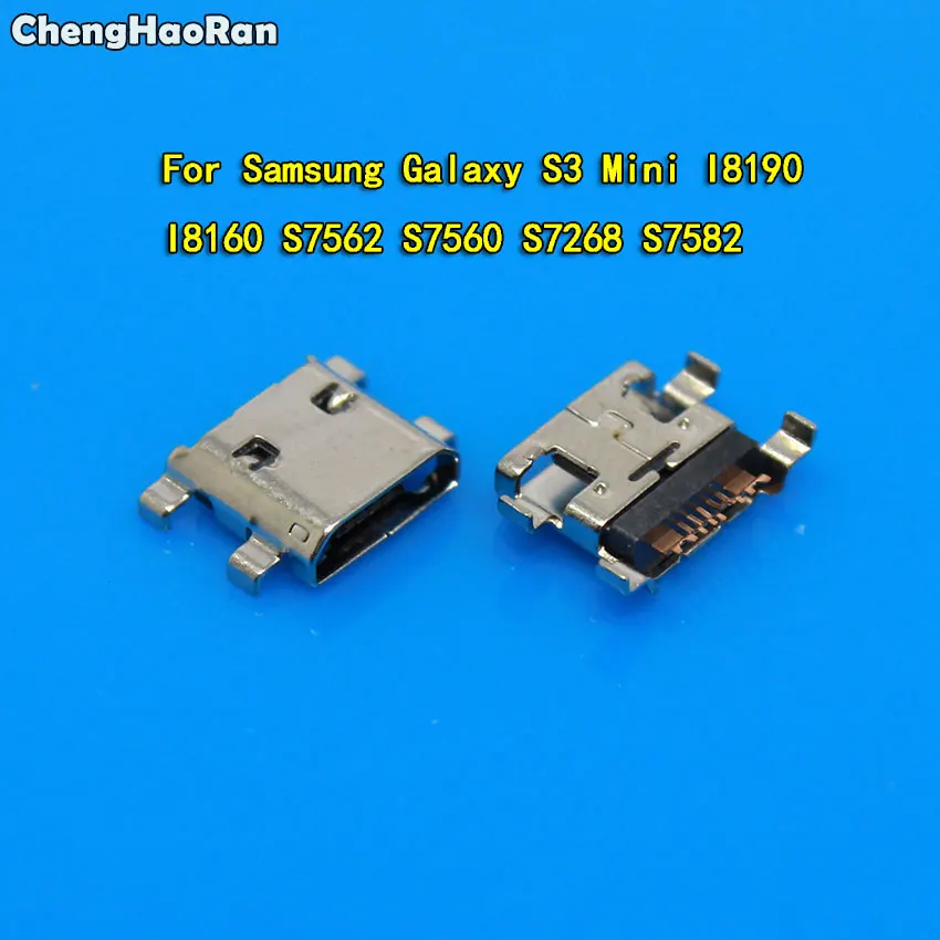 ChengHaoRan 5pcs For Samsung Galaxy S3 Mini I8190 I8160 S7562 Micro USB Jack Power Connector Charging Port Socket Dock Plug