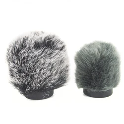 Coolvox Fur Windscreen Furry Windshield Muff for Condenser Microphone Wind Shield Protection Outdoor Interview Mic Cover 6.5cm