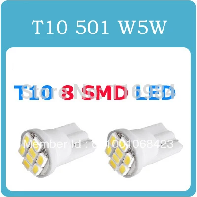 2pcs Car LED LIGHT SMD T10 501 W5W 8 LED Wedge Bulb Light Lamp,instrument light