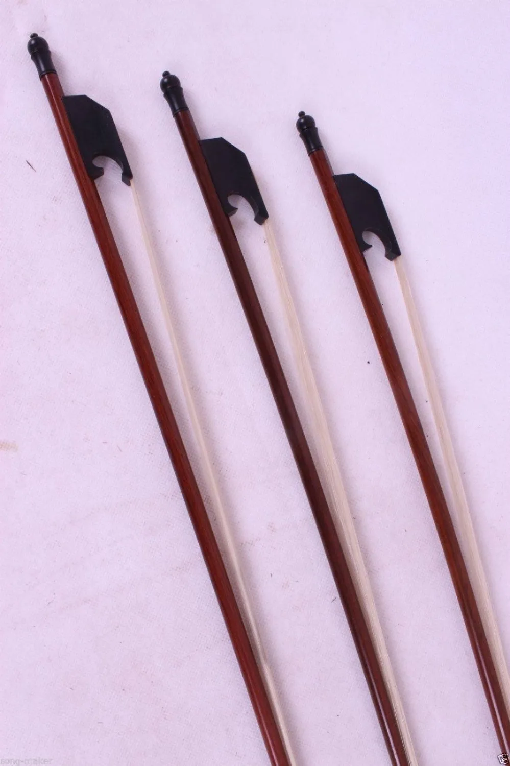 3 pcs 4/4 Violin Bow Baroque ebony  Straight High Quality #R3-1