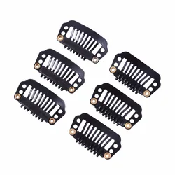 100Pcs 28mm 8Teeth Wigs Clips With Silicone Back for Hair Extensions Accessories 4 Colors Available