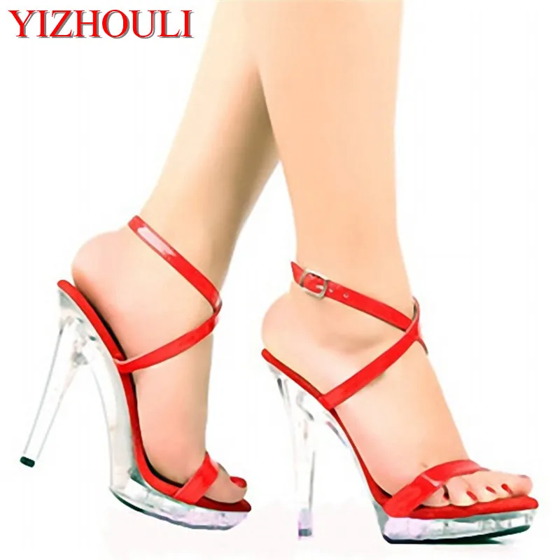 13cm The nightclub sexy spare-bone sandals, and the bride\'s transparent wedding Dance Shoes take pictures of party shoes