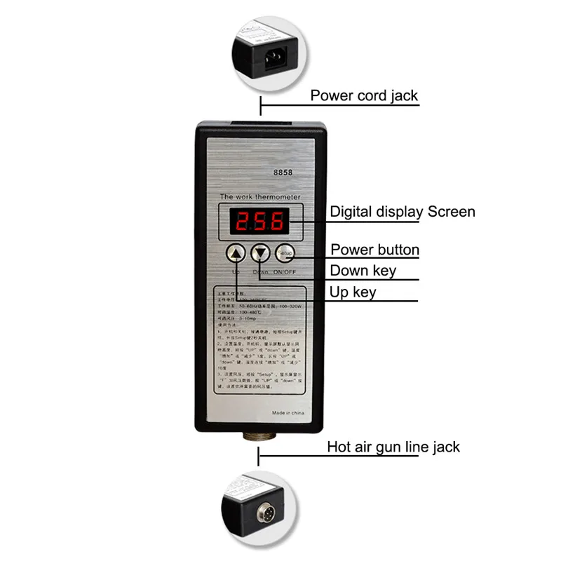 8858 110v220v Rework Solder Station  portable  mobile phone repair hot air gun desoldering station LED digital display Heat Gun