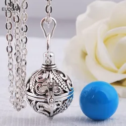 EUDORA Mexico Harmony Ball Chime Sound Bola Locket Cage Pendant Necklace for Mother Child Maternity Pendant Bijoux Pendulu