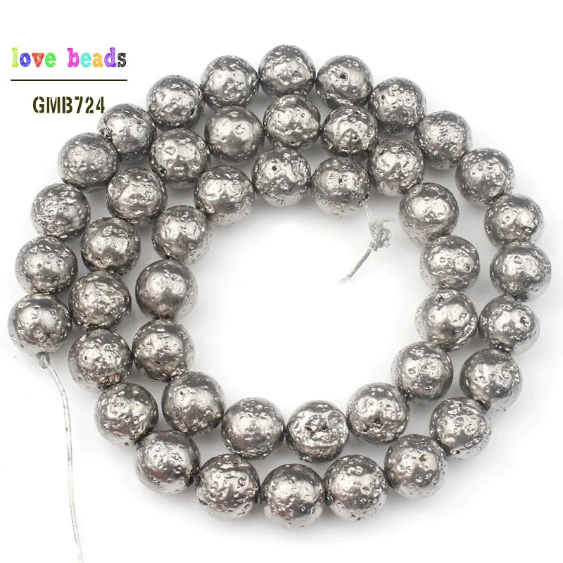 Natural Stone White Lava Round Loose Beads 4mm 6mm 8mm 10mm DIY Necklace Bracelet Jewelry Making Accessories