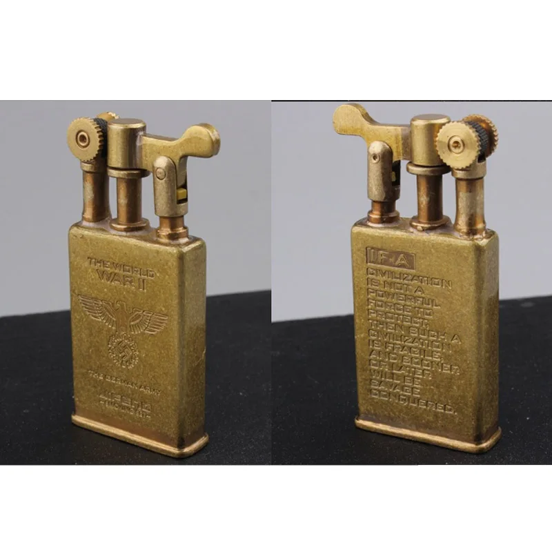 Vintage Metal Flame Kerosene Lighters Retro War Memorial Torch Lighter Novelty Gadget Military gasoline Fire Smoker Gift