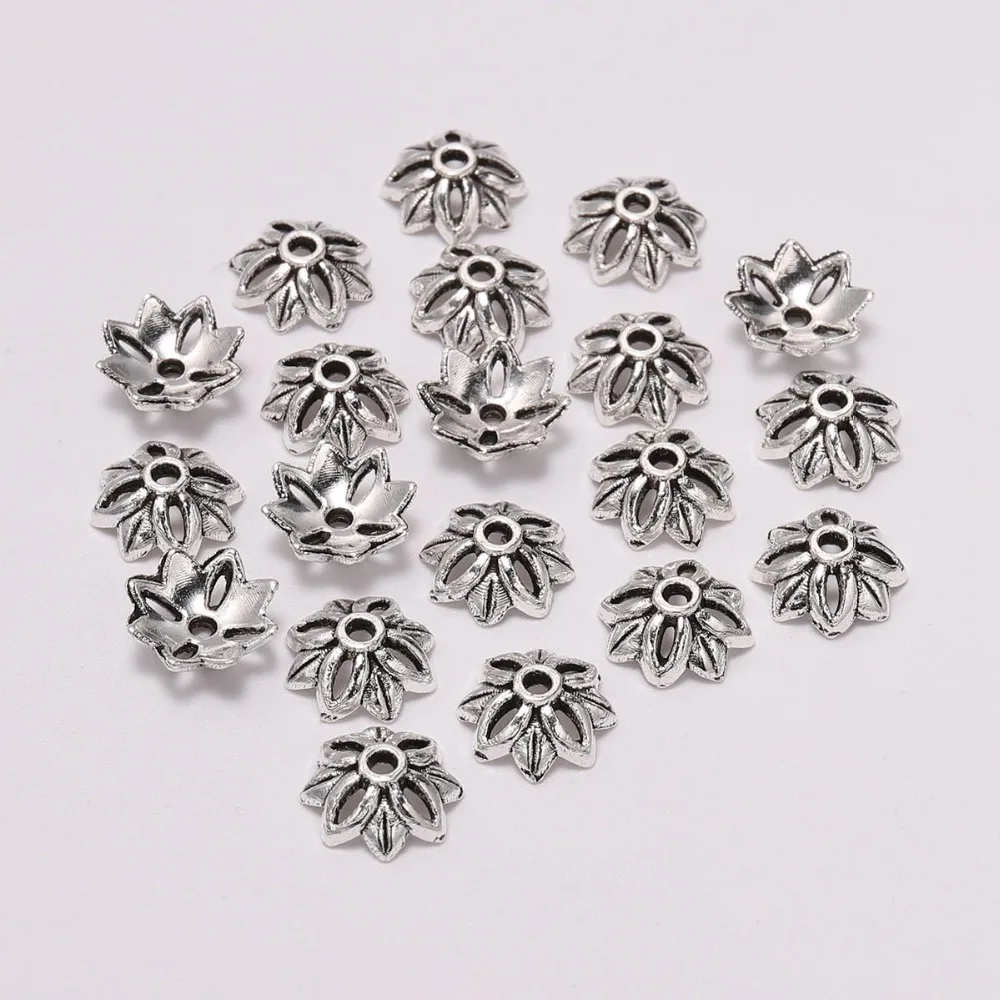 20pcs/Lot 10mm 8 Petals Tibetan  Hollow Out Flower Loose Sparer Torus End Bead Caps For Needlework Diy Accessories