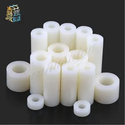 50pcs M3 M4 M5 M6 White Nylon ABS Non-Threaded Spacer Round Hollow Standoff Washer ID 3mm4mm 5mm PCB Board Screw Bolt