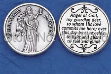 Low price Guardian Angel Silver Inspirational Protection Pocket Coin cheap custom antique silver 3d coins