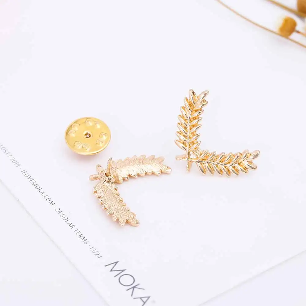 KISSWIFE Fashion suit shirt collar wheat ear brooch three-dimensional collar pin brooch couples jewelry men and women jewelry